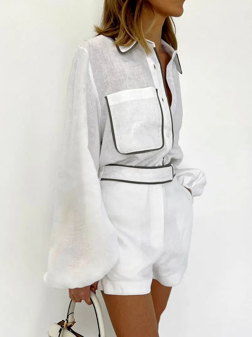 Stijlvolle Britse Katoenen Set voor Dames