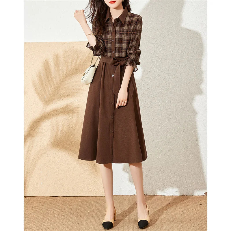 Elegante Aura Franse Niche Trenchcoat Jurk