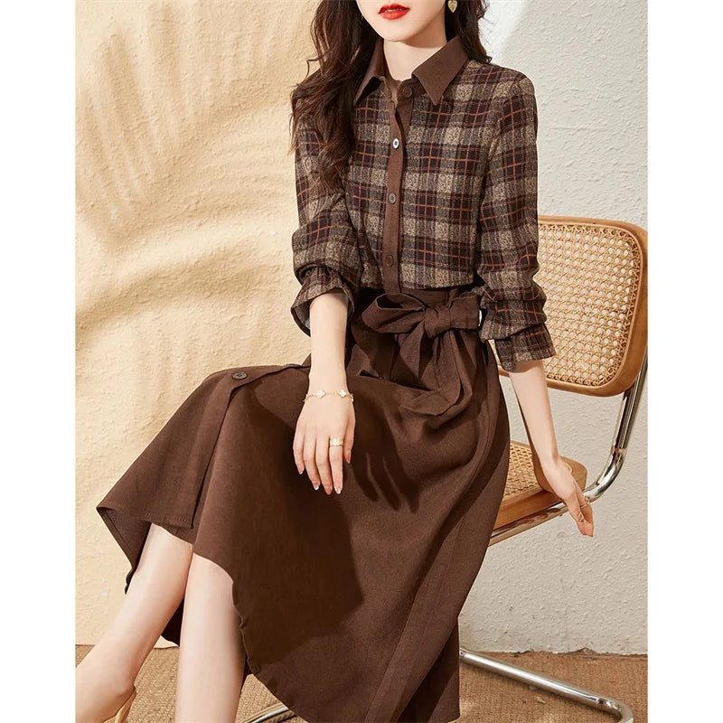 Elegante Aura Franse Niche Trenchcoat Jurk