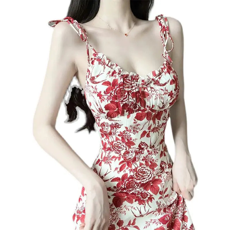 Franse Stijl Bloemen Slip Jurk