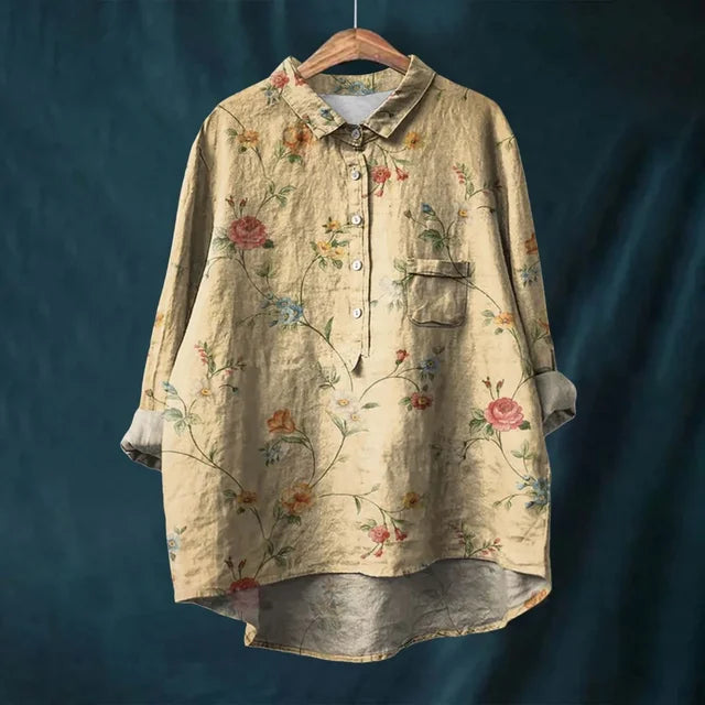 Franziska | Zomerblouse van katoen met bloeiende bloemenprint
