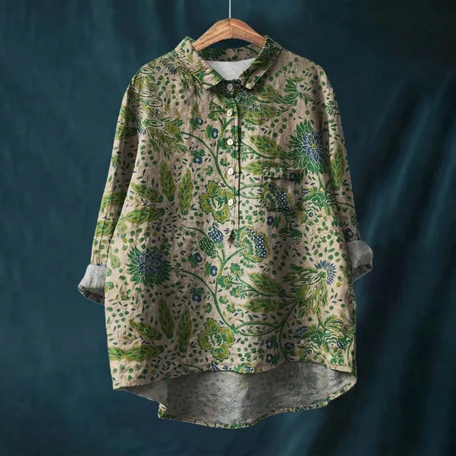 Franziska | Zomerblouse van katoen met bloeiende bloemenprint