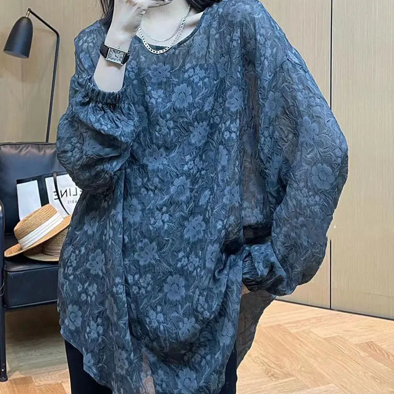 LuxeWoman Broken Flower Decoration Blouse