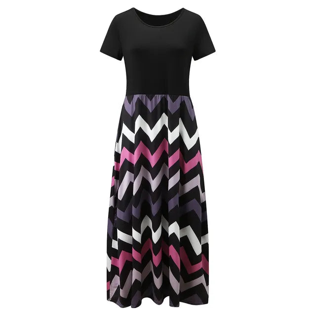 Stralende Schoonheid Geometric Print Patchwork Mouwloze Jurk