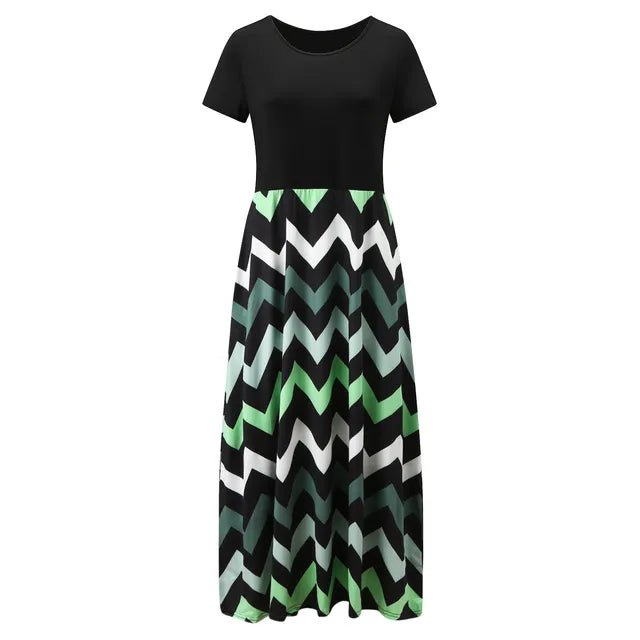 Stralende Schoonheid Geometric Print Patchwork Mouwloze Jurk