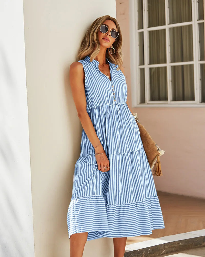 Zomerklaar gestreiftes Hemdkleid