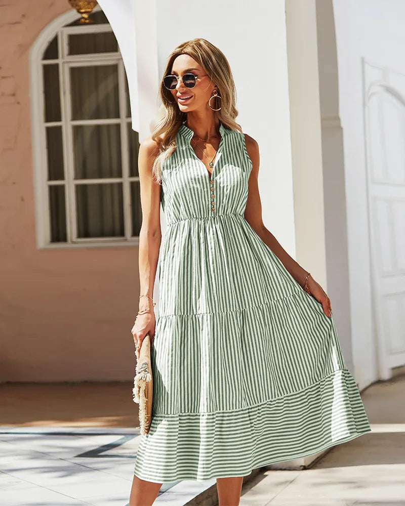 Zomerklaar gestreiftes Hemdkleid