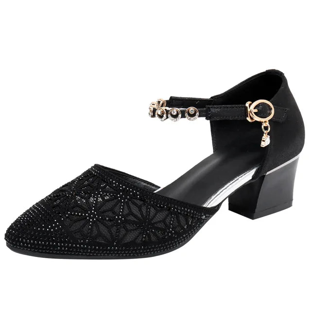 Luna Puntige Neus Sandalen met Steentjes