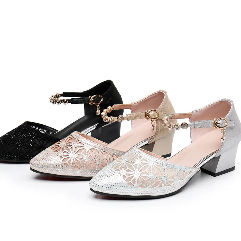 Luna Puntige Neus Sandalen met Steentjes