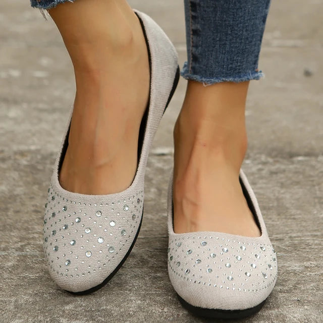 Sparkle Kristallen Loafers voor Dames: Lichtgewicht en Elegant