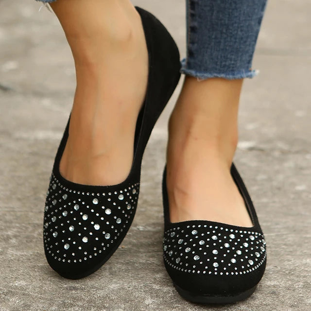 Sparkle Kristallen Loafers voor Dames: Lichtgewicht en Elegant
