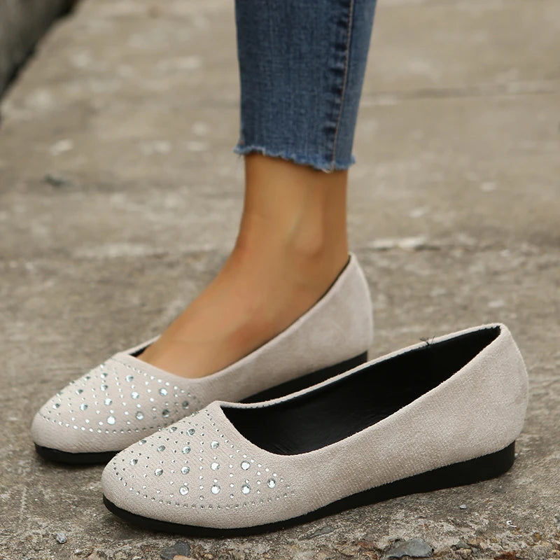 Sparkle Kristallen Loafers voor Dames: Lichtgewicht en Elegant