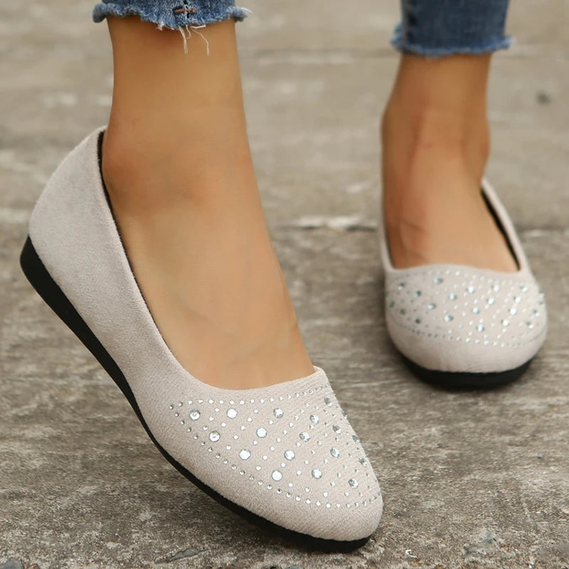 Sparkle Kristallen Loafers voor Dames: Lichtgewicht en Elegant