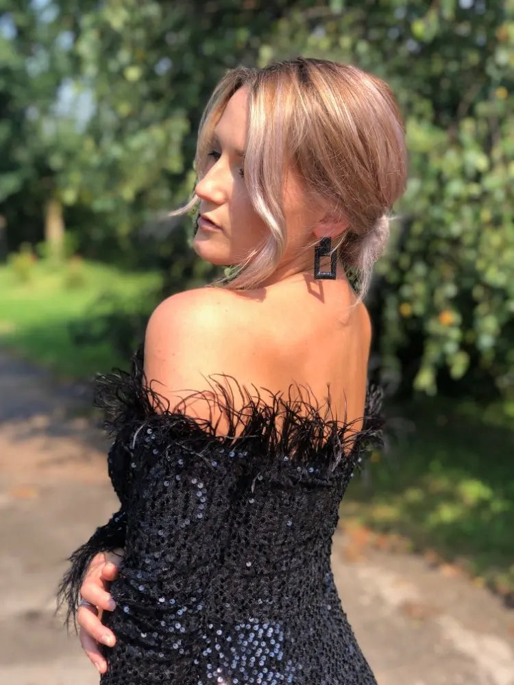 Dazzle Dames Feestjurk met Glinzende Lovertjes