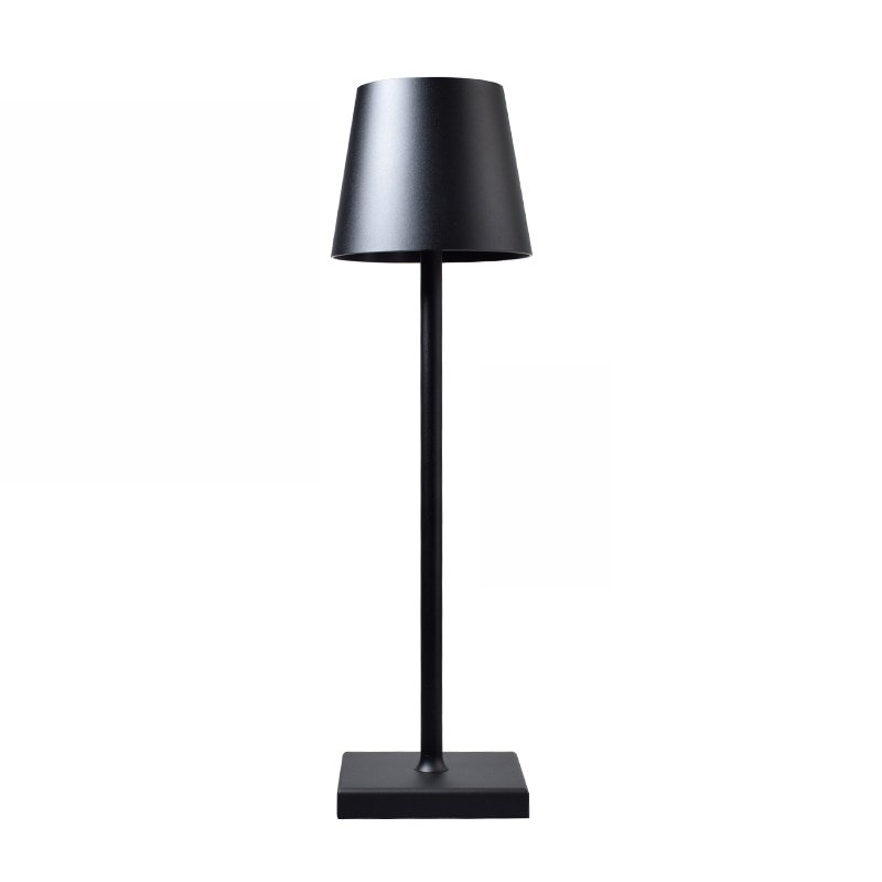 GlowEase draadloze tafellamp in zwart, met een minimalistisch en elegant ontwerp, perfect voor moderne interieurinstellingen