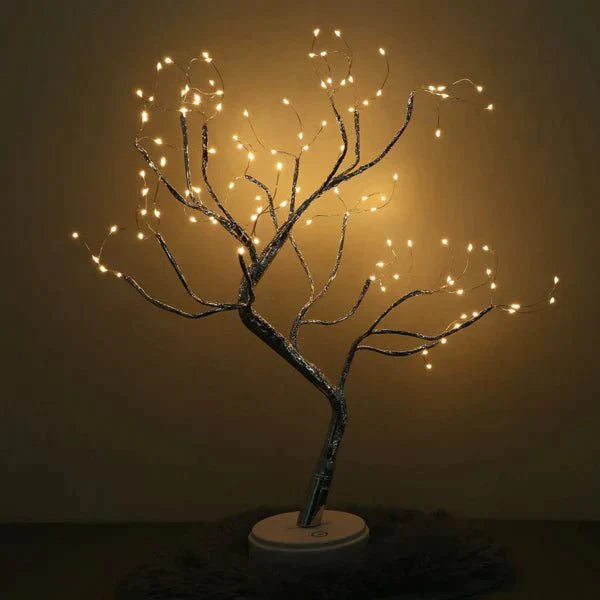 GlowSphere verlichte kunstboom, sfeervolle verlichting voor elk interieur, perfect voor een warme en gezellige ambiance.