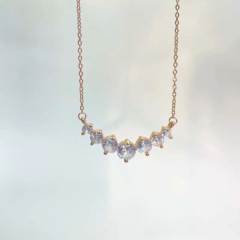GlansPracht Grand Glamour Damesketting in Zilver met Zirkoniumaccenten