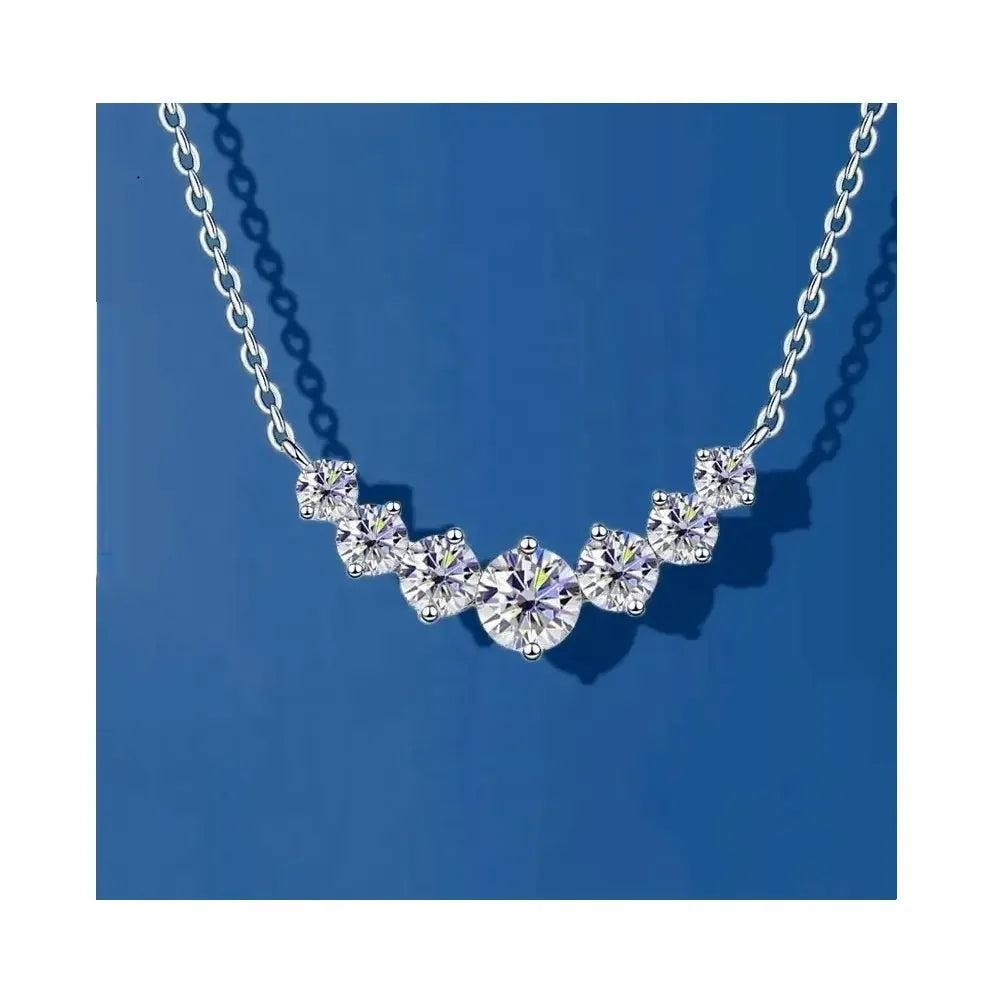 GlansPracht Grand Glamour Damesketting in Zilver met Zirkoniumaccenten