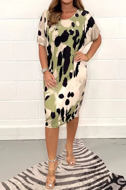 Luna Grote Dames Bedrukte Casual Jurk