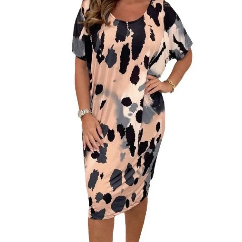Luna Grote Dames Bedrukte Casual Jurk