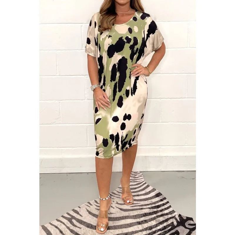 Luna Grote Dames Bedrukte Casual Jurk