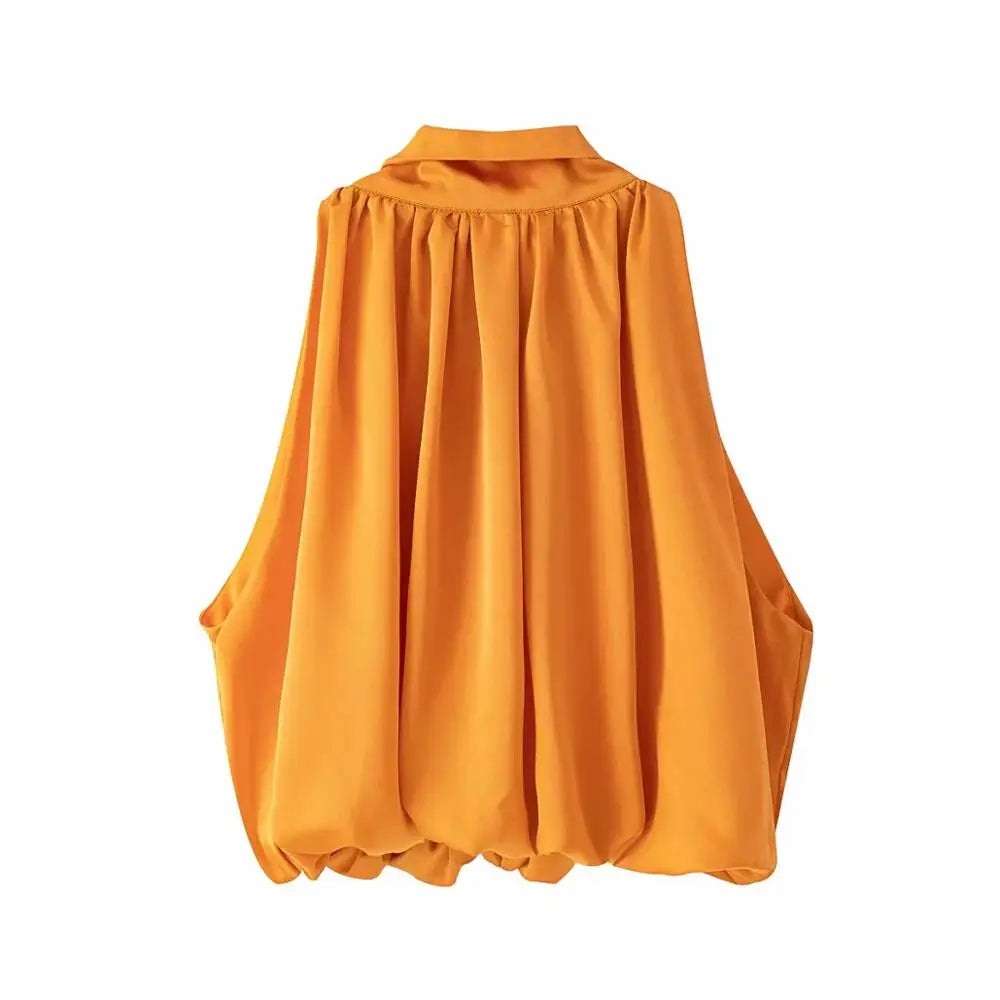 Selina | Sexy bauchfreies Neckholder-Top für Damen | Orange