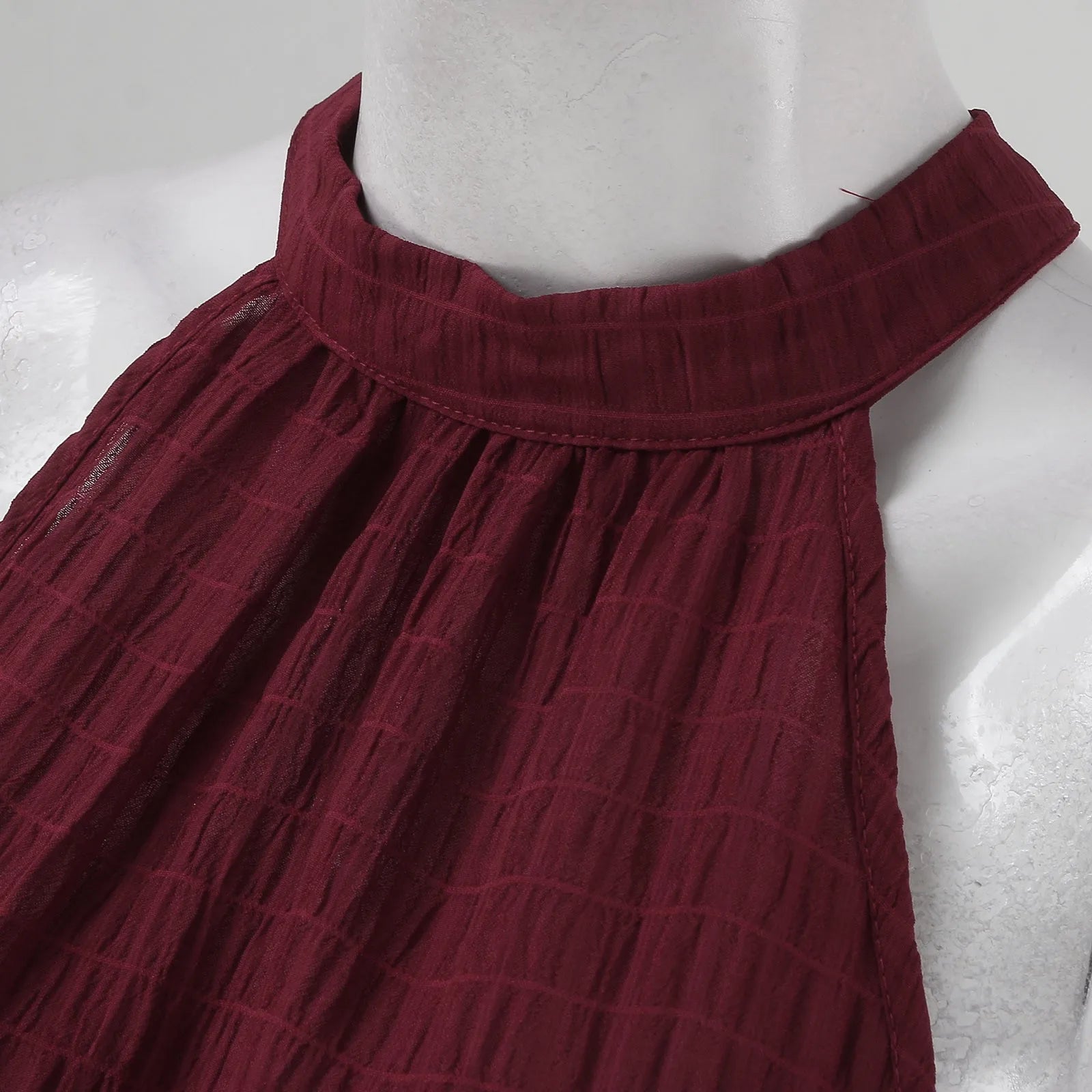 Sleeveless Summer Dress with Leaf Hem by Belleza Moda