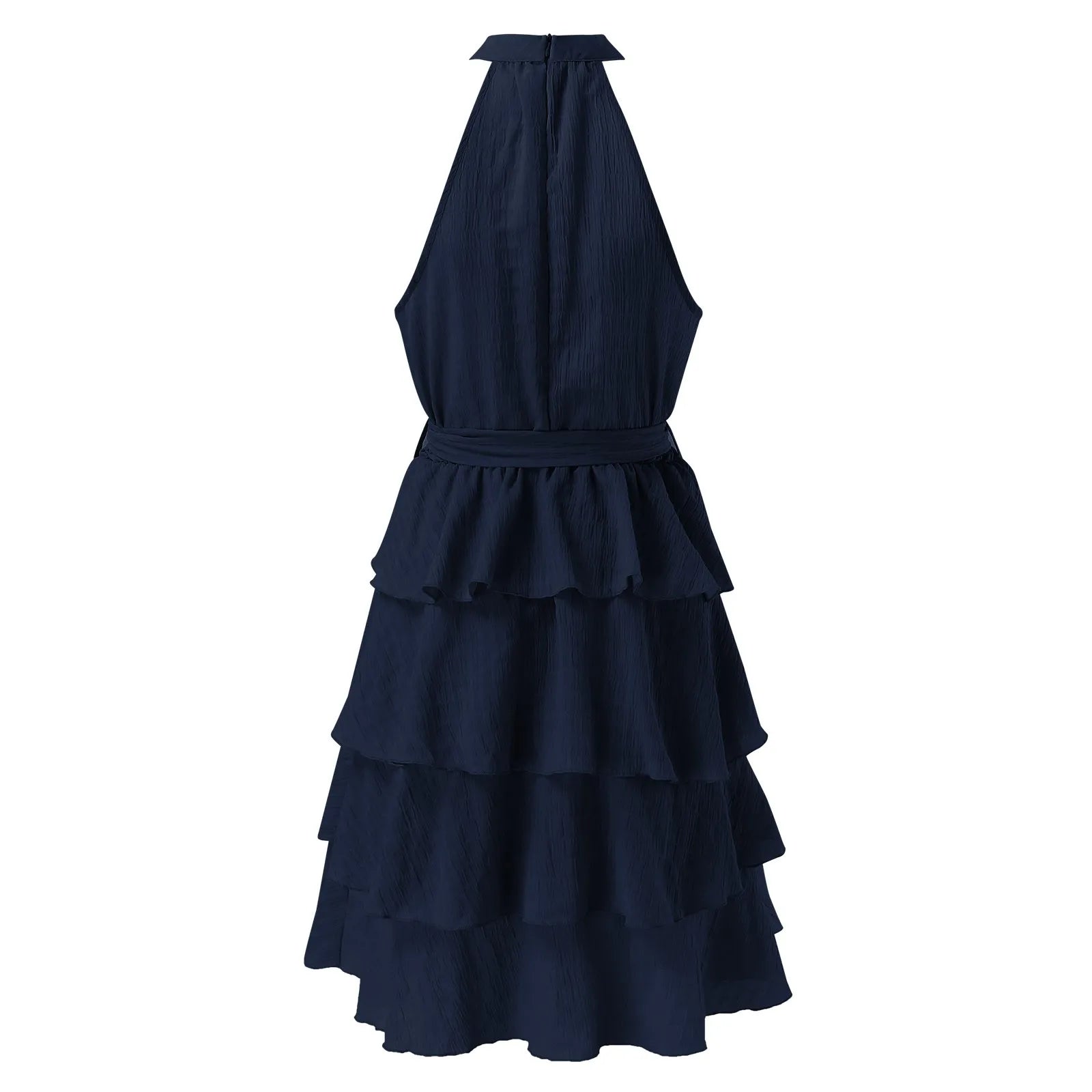 Sleeveless Summer Dress with Leaf Hem by Belleza Moda
