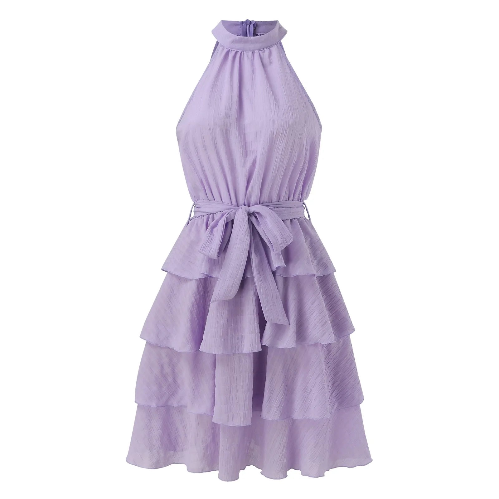 Sleeveless Summer Dress with Leaf Hem by Belleza Moda