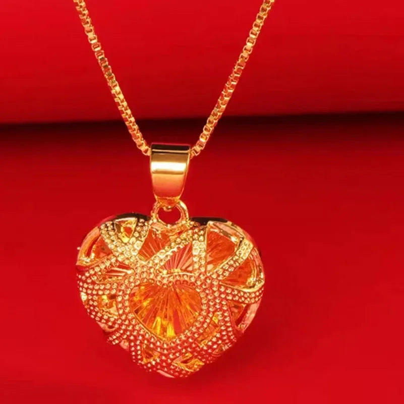 Warme Perzik Hart Atmosferische Damesketting