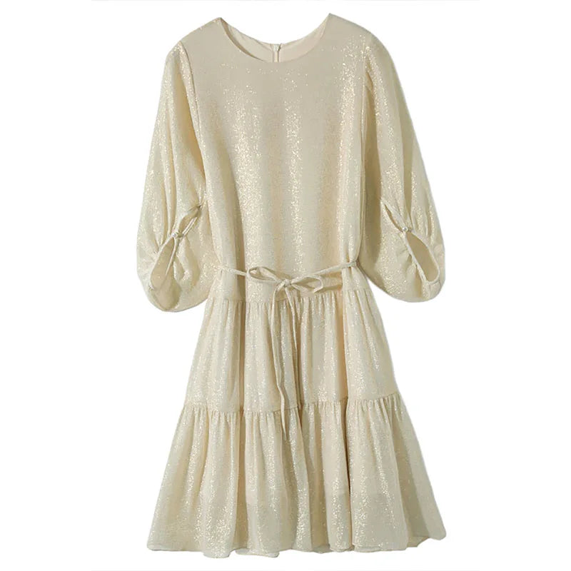Silk Shine Luxury Silk Pleated Dress for Women