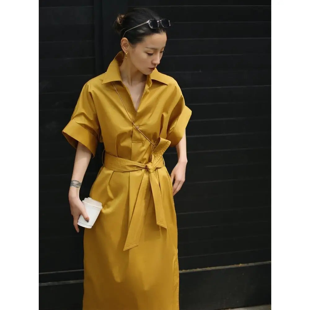 French Elegance Short Sleeve Dress with Partial Lace Waist