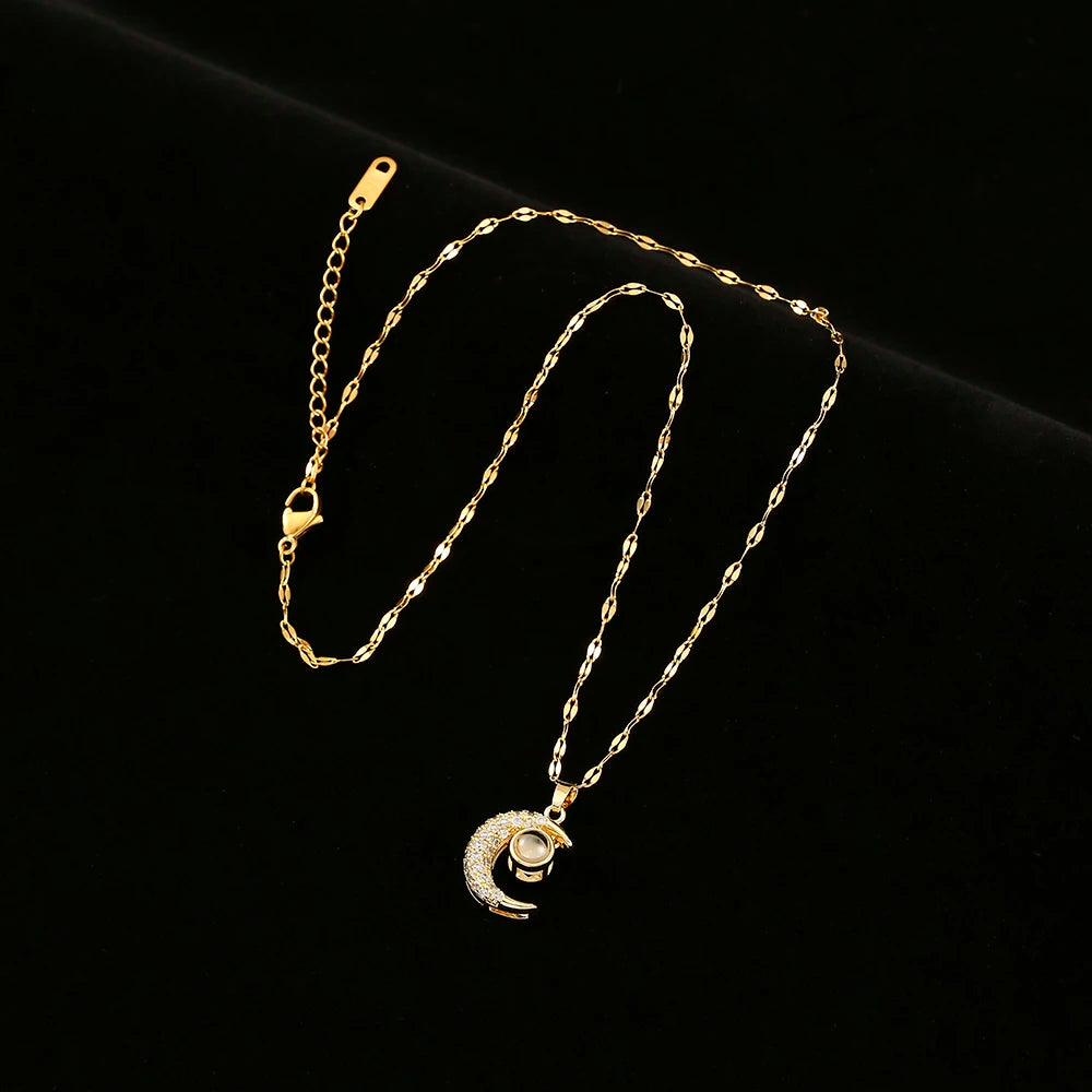 Enchanting Romantic Moon Necklaces of Stainless Steel