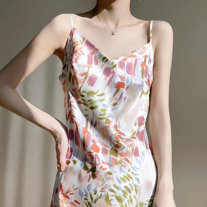 Azure abito estivo in seta satinata per donna