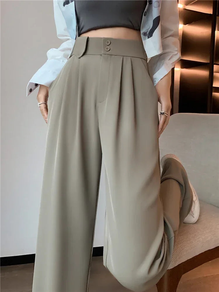 JunoBelle elegante pantalón de traje blanco
