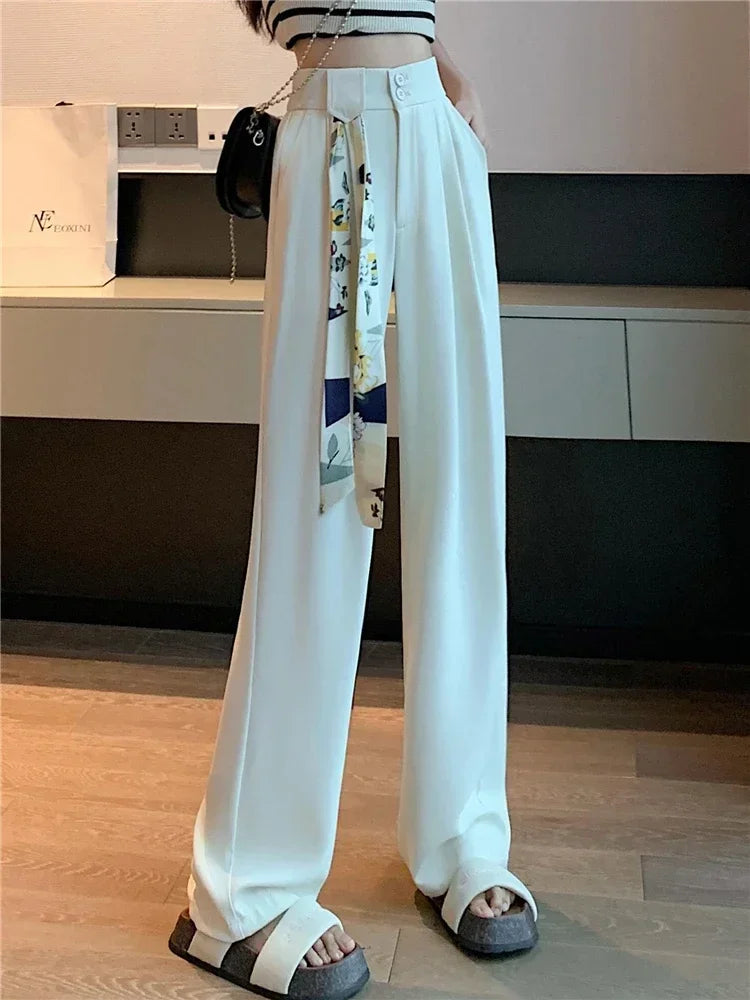 JunoBelle elegante pantalón de traje blanco