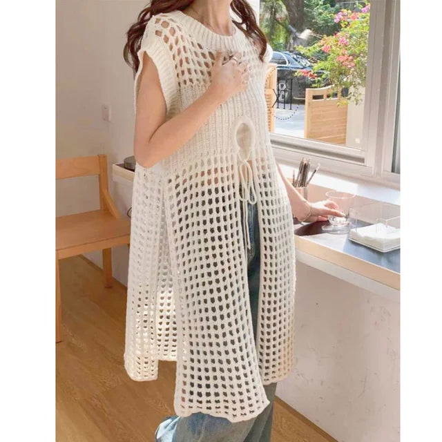 Aurora Elegante Vestido de Encaje Hueco