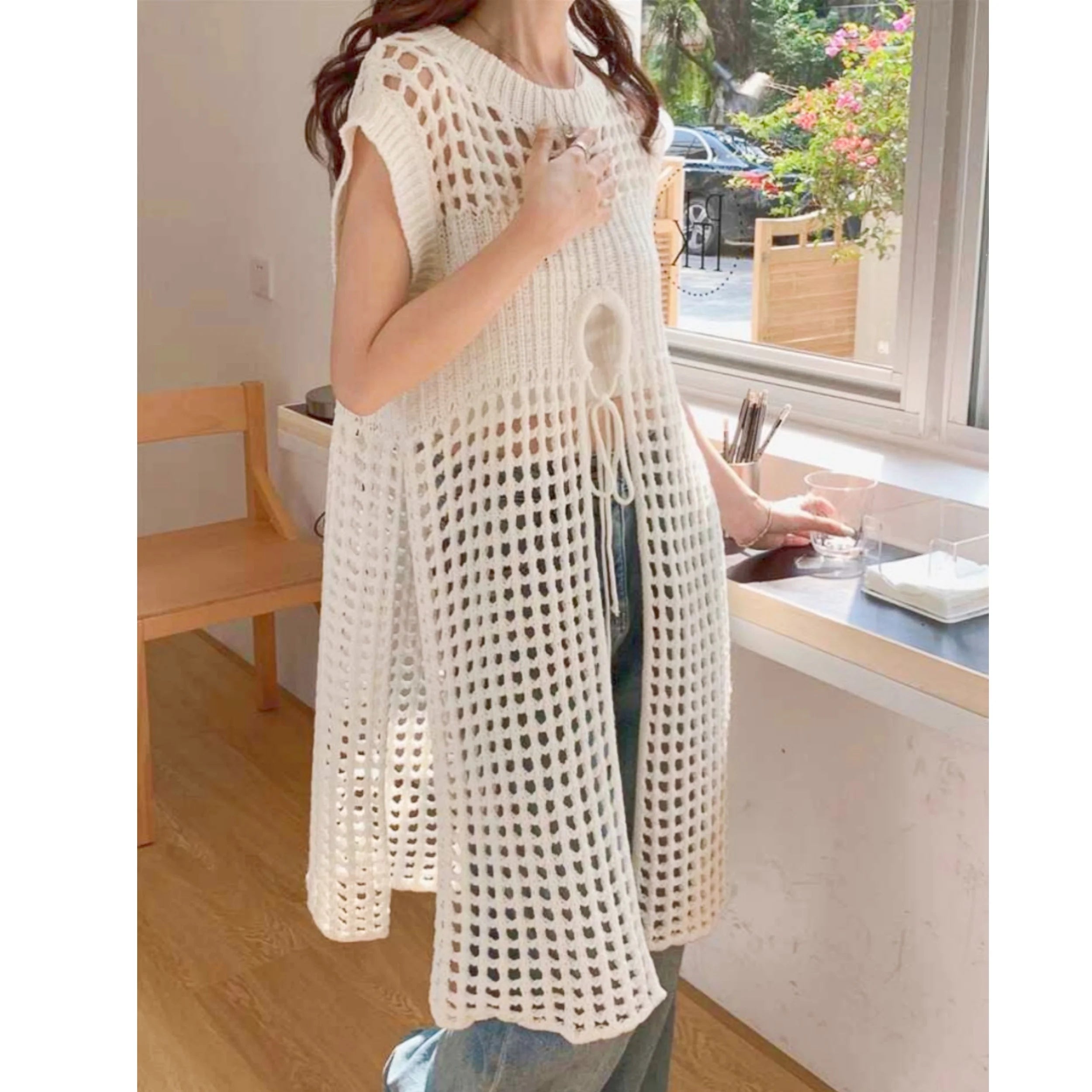 Aurora Elegante Vestido de Encaje Hueco