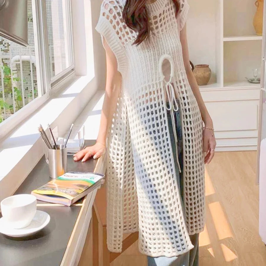 Aurora Elegante Vestido de Encaje Hueco