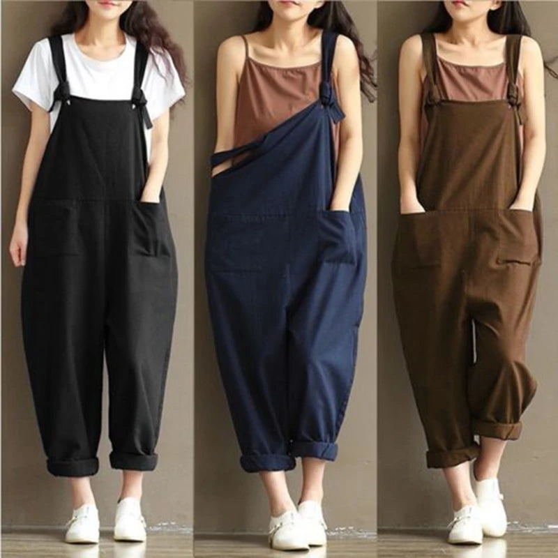 Stylish Chic Loose Solid Jumpsuit for Women
