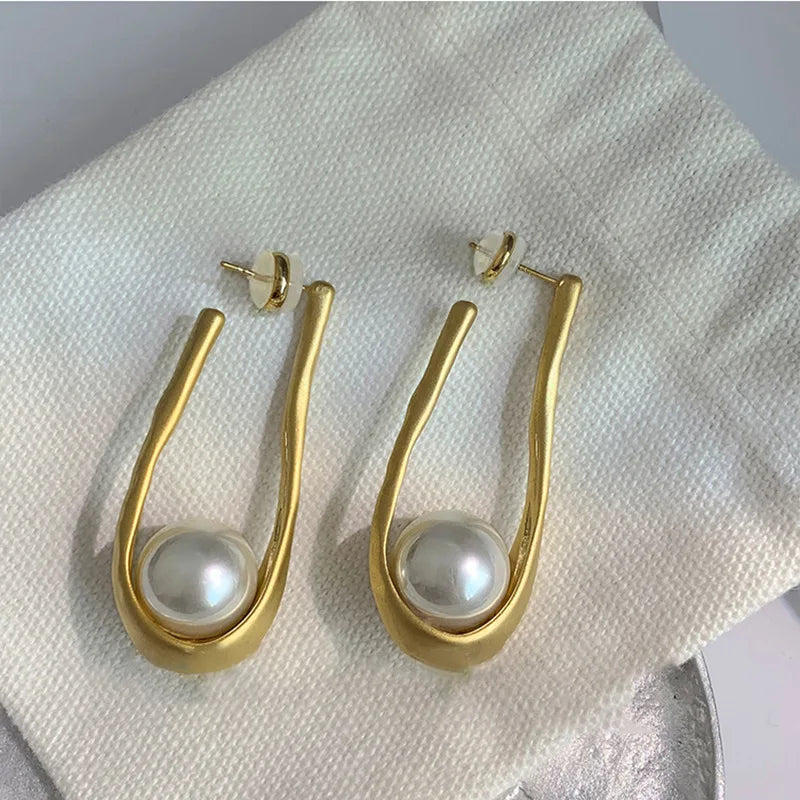 StijlPracht Retro Parel U-Oorbellen