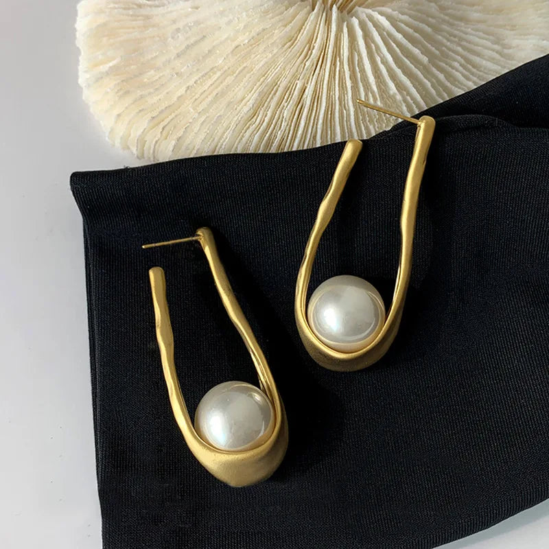 StijlPracht Retro Parel U-Oorbellen