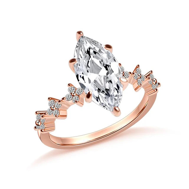 Huitan Splendidi Anelli Marquise con Zircone Cubico