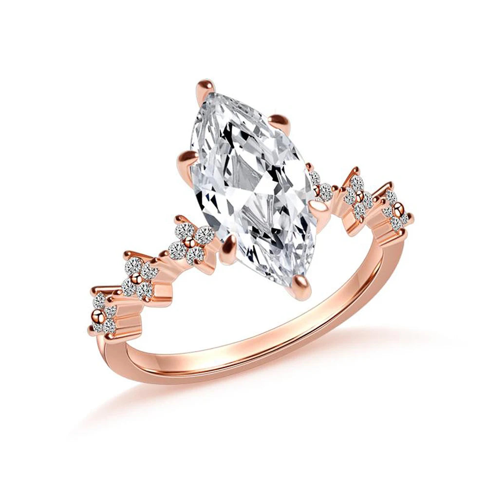 Huitan Splendidi Anelli Marquise con Zircone Cubico