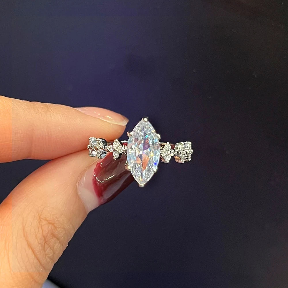 Huitan Splendidi Anelli Marquise con Zircone Cubico