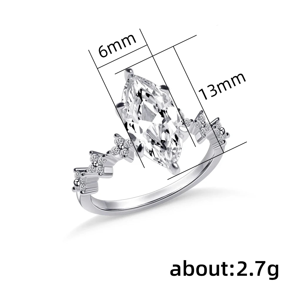 Huitan Prachtige Marquise Kubieke Zirkoon Ringen