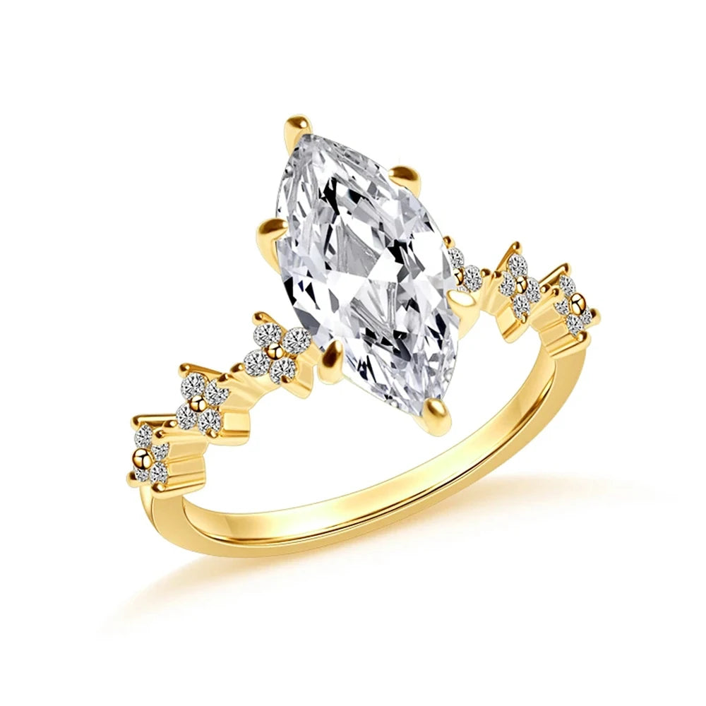 Huitan Splendidi Anelli Marquise con Zircone Cubico