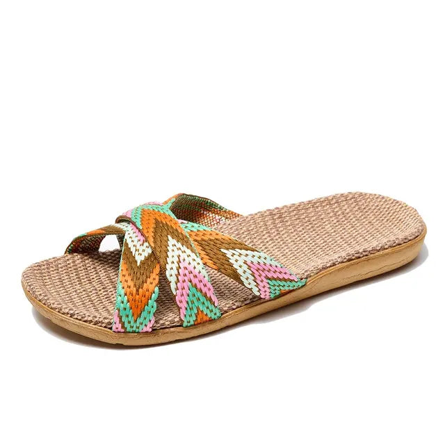 Light Linen Slippers for Home