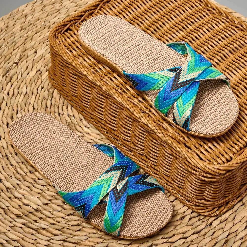 Light Linen Slippers for Home