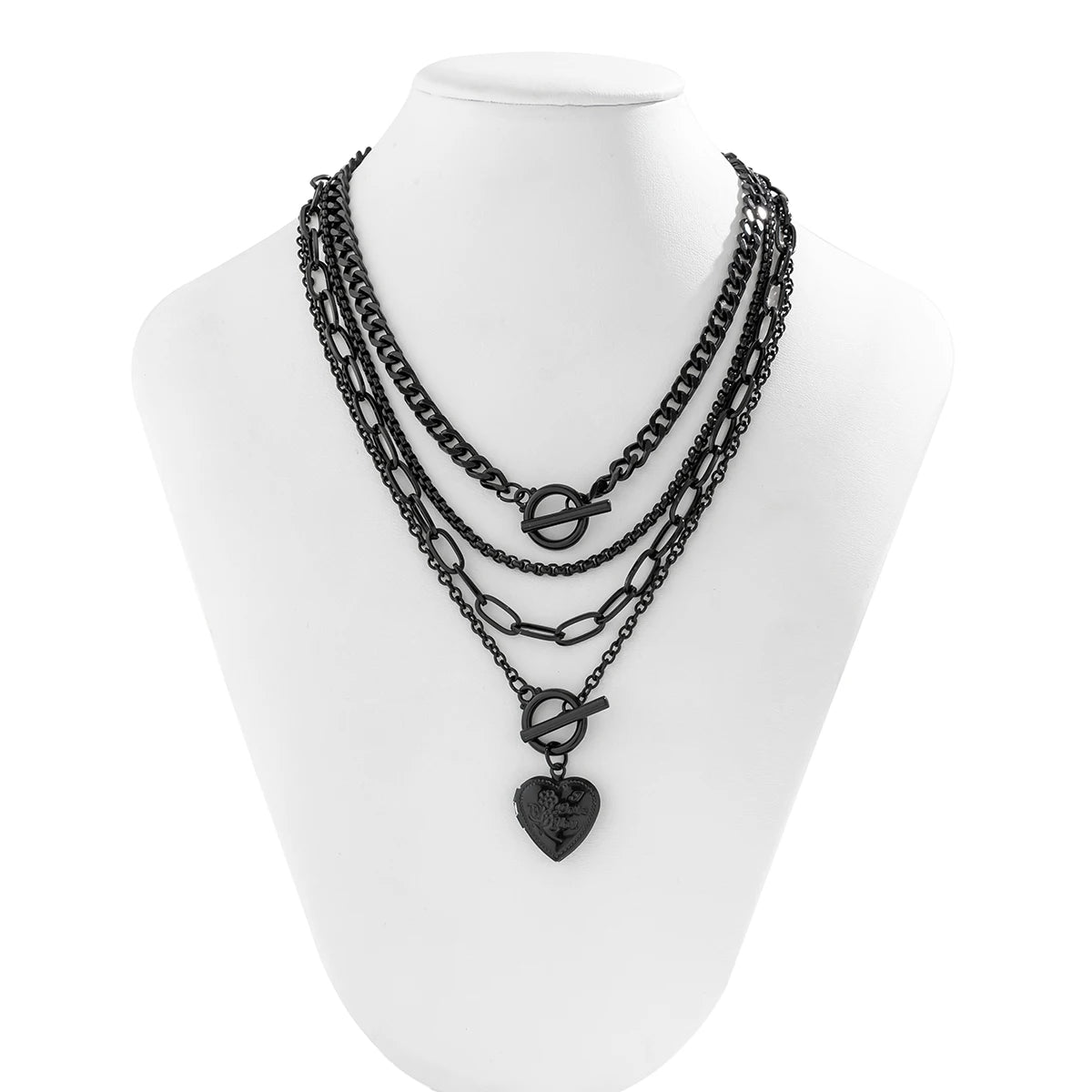 Stoer "Zwart Hart" Ketting Set voor Punkprinsessen